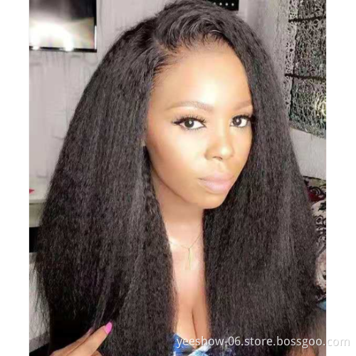 light yaki virgin 370 pegasus orange virgin synthetic with baby brown human hair lace front wig for Women